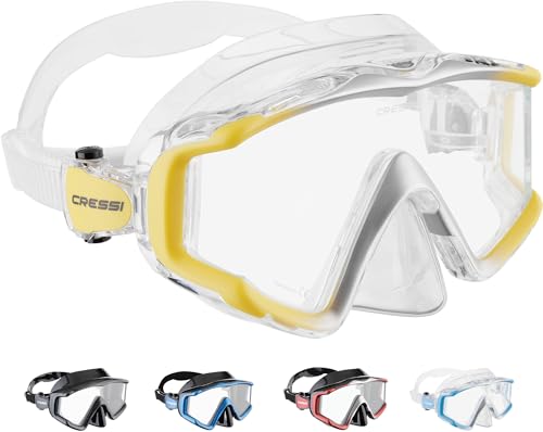 Cressi Liberty Triside Spe Diving Mask, Clear/Yellow/Silver
