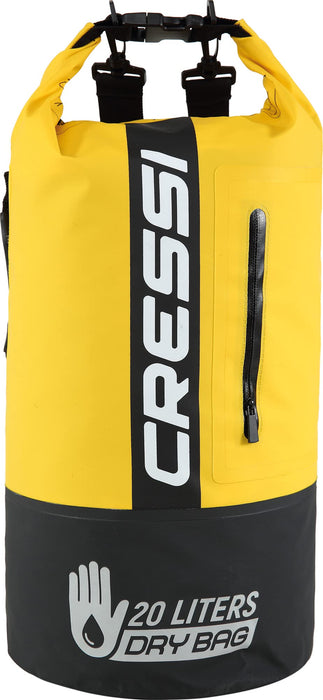 Cressi Premium Dry Bag, Black/Yellow, 20 LT