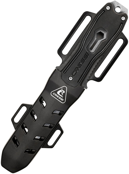 Cressi Spearfishing Diver Knife - Stainless Steel Blade - Stranded Shafts Extractor - Lizard: Made in Italy,Black