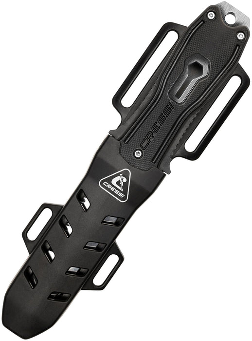 Cressi Spearfishing Diver Knife - Stainless Steel Blade - Stranded Shafts Extractor - Lizard: Made in Italy,Black