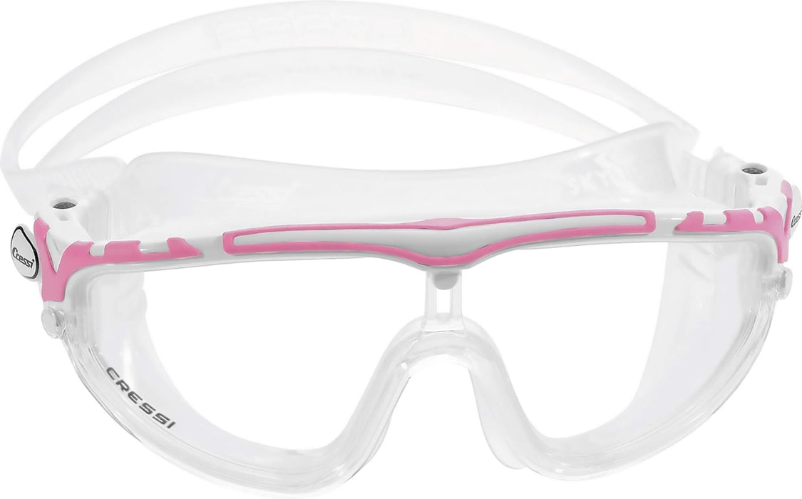 Cressi Adult Wide View Swim Mask | Skylight: made in Italy, Clear/White/Pink