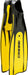 Cressi Pro Star Full Foot Fins - Yellow, Size: 41-42