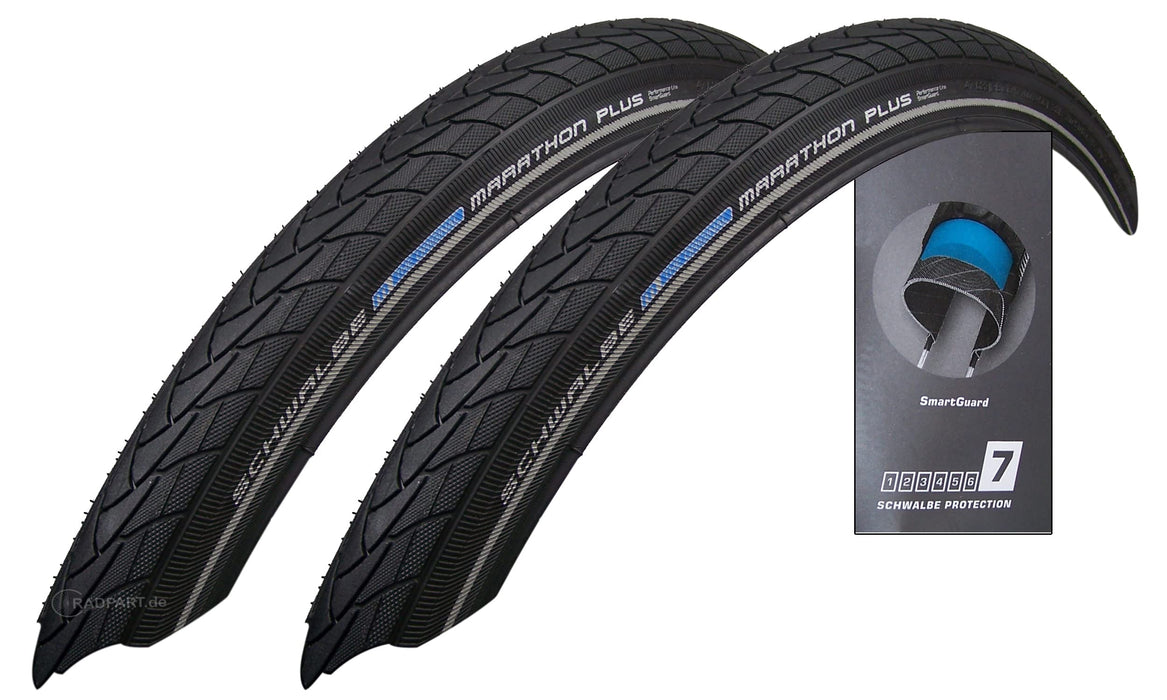 Schwalbe Marathon Plus 47-406 SmartGuard Clincher Tyres 20 x 1.75 Inches Set of 2
