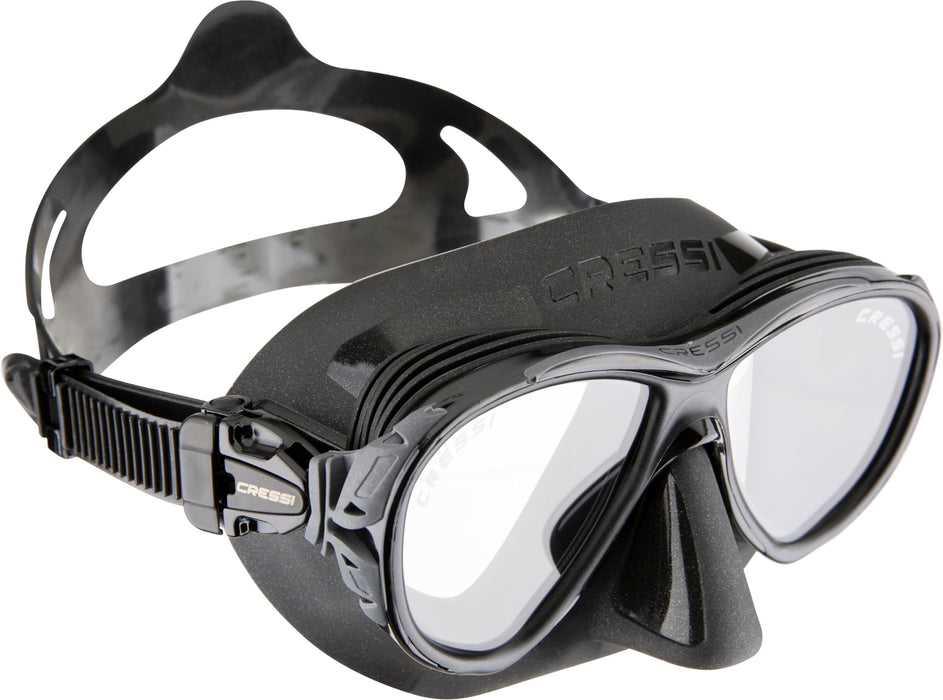Cressi Naxos 2-Lens Masks, Black/Black