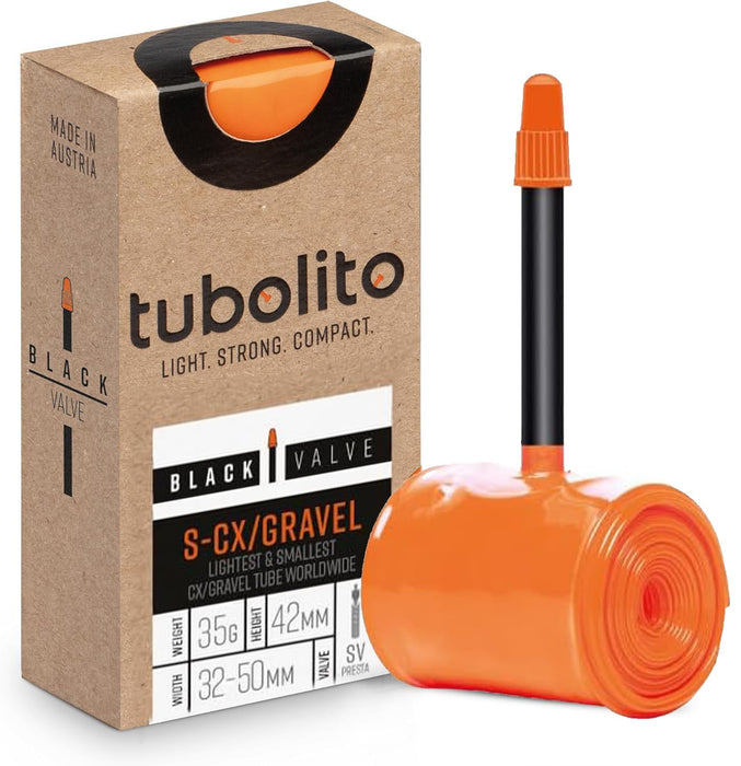 Tubolito S-Tubo CX/Gravel-All TPU Inner Tube 700C x 30-47mm, 42mm Black Presta Valve | Lightest X-CX/Gravel Bike Tubes Worldwide | Specifically Designed for Disc Brake Systems
