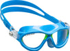 Cressi Mini Cobra, Azure/Lime, Clear Lens, Adjustable, Shatterproof Safety Glasses