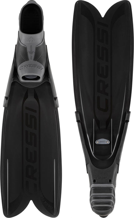 CRESSI Gara Modular Turbo Flex Long Blade Full Foot Pocket Fins, Black [38/39]
