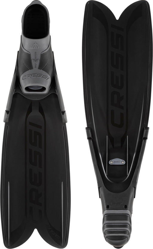 CRESSI Gara Modular Turbo Flex Long Blade Full Foot Pocket Fins, Black [38/39]