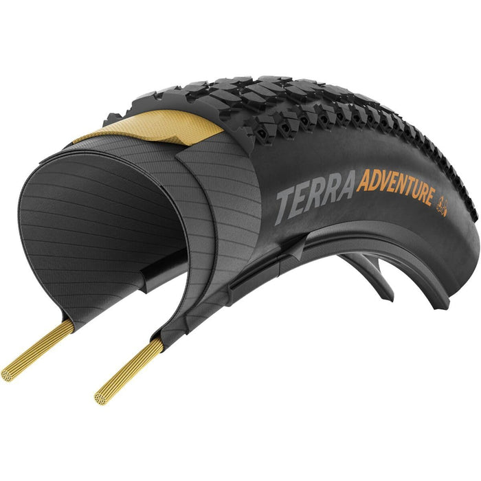 Continental Terra Adventure Tubeless Ready Tire - Black, Grip, Trail Casing, E25 Electric Bike Rated, 700 x 45