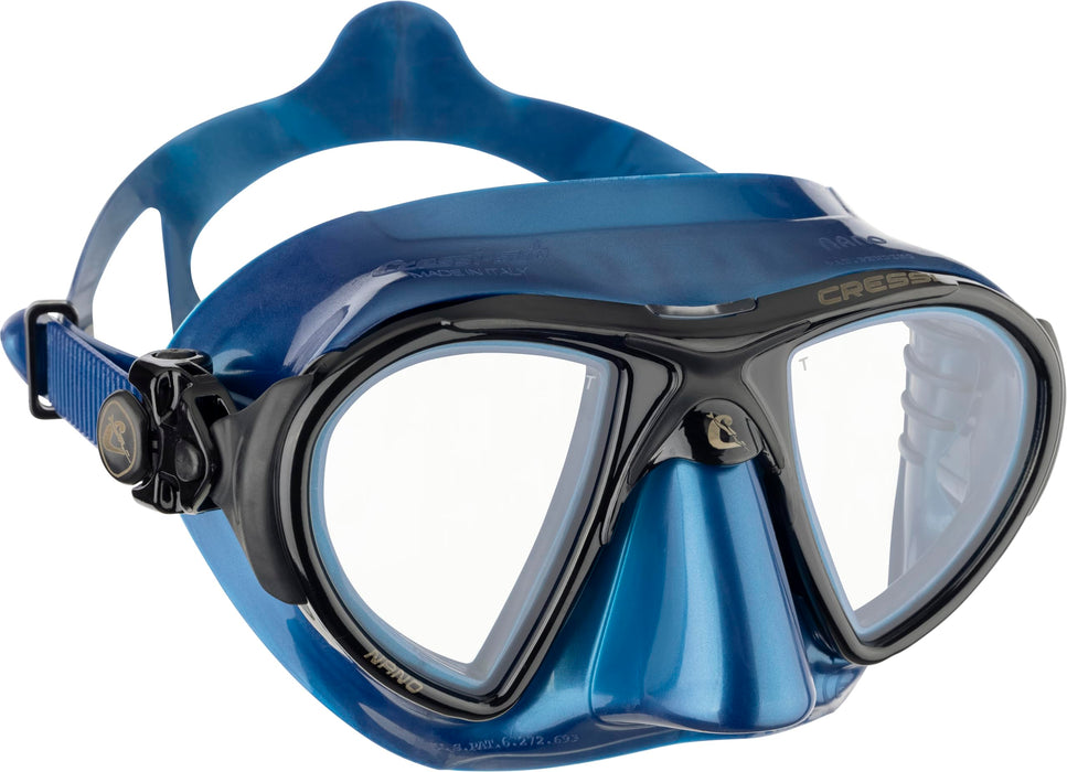 Cressi Nano 2-Lens Masks, Blue Metal/Black