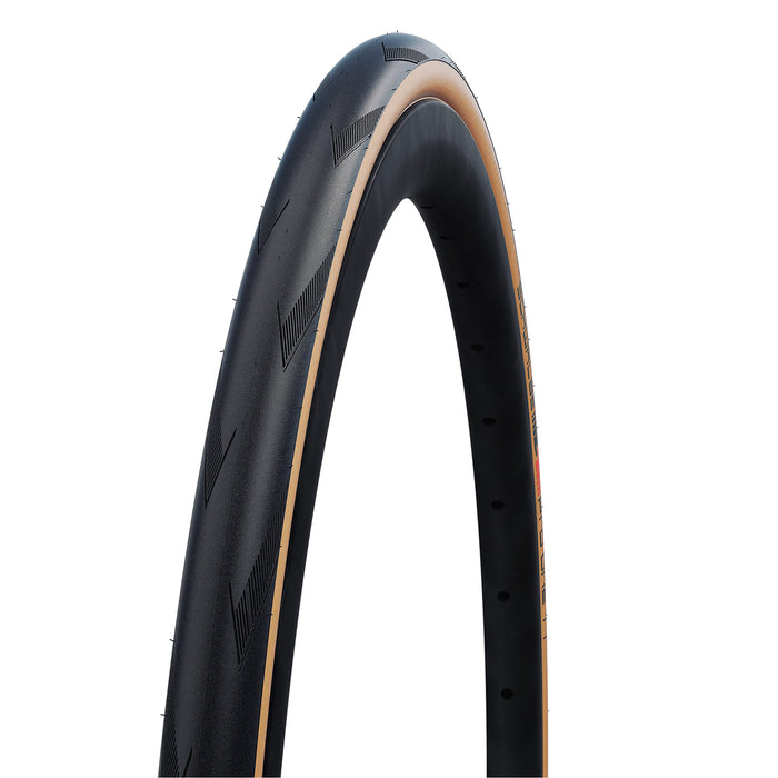 Schwalbe - Pro One TT Time Trial and Triathlon Tubeless Folding Bike Tire | 700 x 28 | Evolution Line, Addix Race | Black/Tan