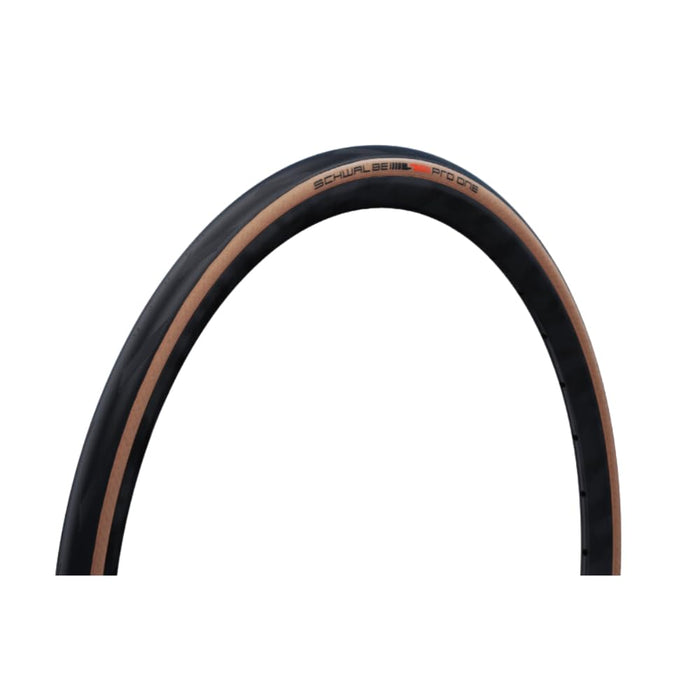 Schwalbe - Pro One Road Race Tubeless Folding Bike Tire | 700c x 25 | Black/Tan Sidewall, Single Tire
