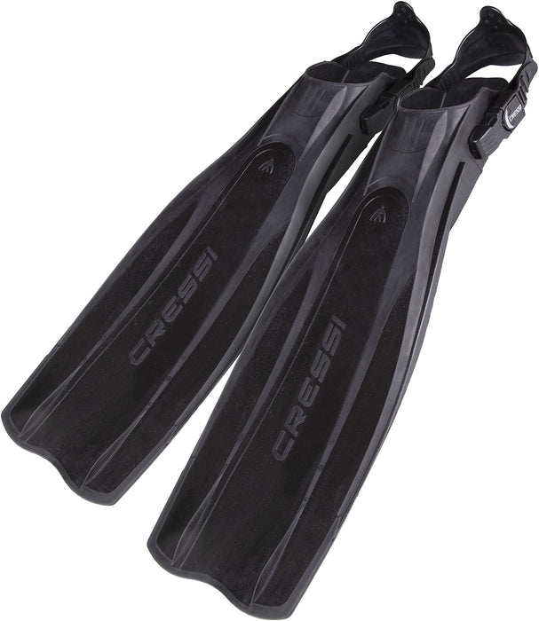 Cressi Pro Light Adjustable Open Heel Fins, Black, 2XL