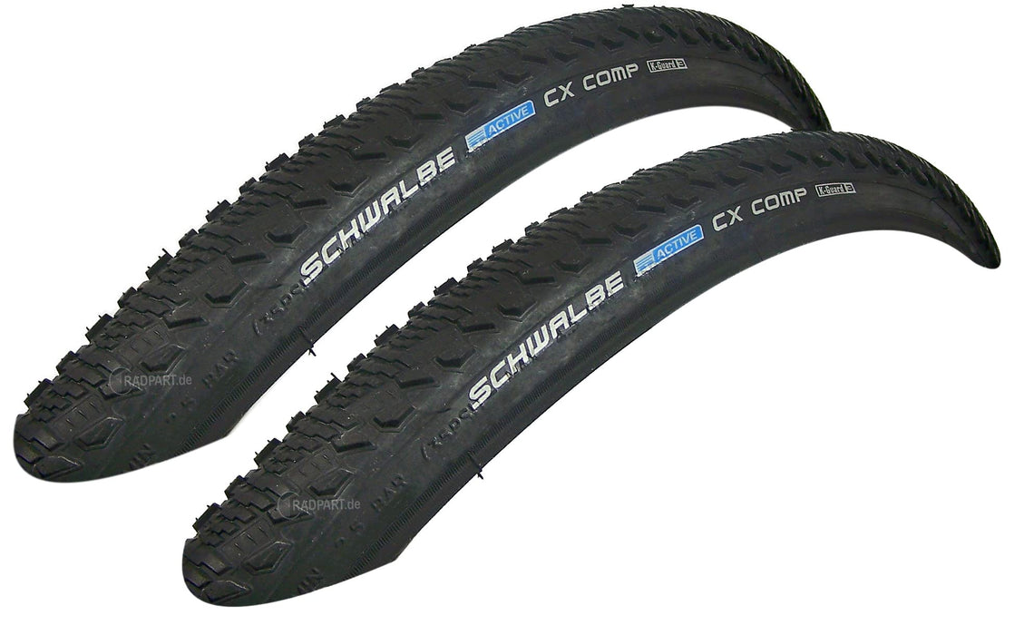 2 x Schwalbe CX Comp 40-622 Clincher K-Guard Bicycle Tyres 28 x 1.50