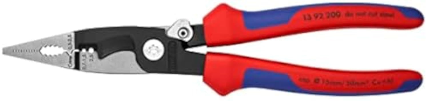 Knipex 13 92 200 Pliers for Electrical Installation with soft grip and opening spring