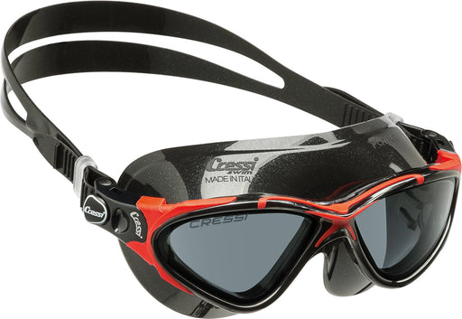 Cressi Planet Crystal Silicone Swim Goggles, Black/Black/Red (DE202758)