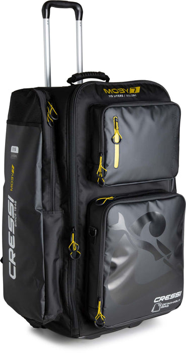 Cressi Strong Large Capacity Roller Luggage Bag 115L with Backpack Straps - Moby 7: Designed in Italy