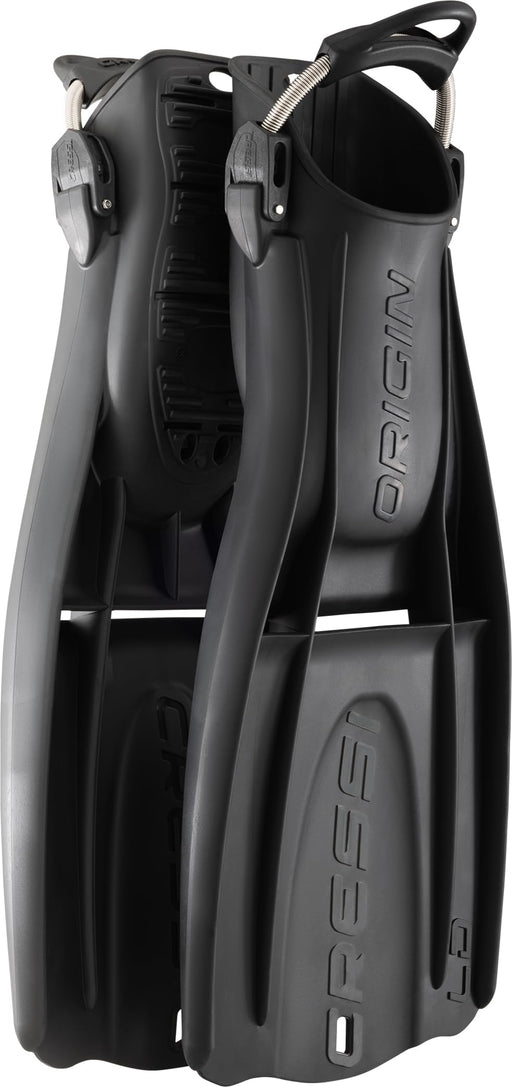 Cressi Origin LD Adjustable Open Heel Fins, Black, L/XL