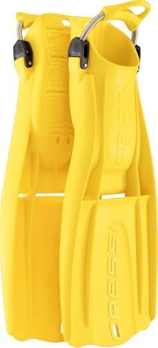 Cressi Origin LD Adjustable Open Heel Fins, Yellow, M/L