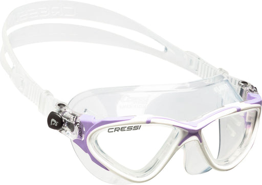 Cressi Planet Crystal Silicone Swim Goggles, Clear/White/Pink (DE202640)