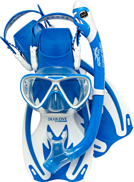 Cressi Rocks Pro Dry Set, Blue/White, L/XL