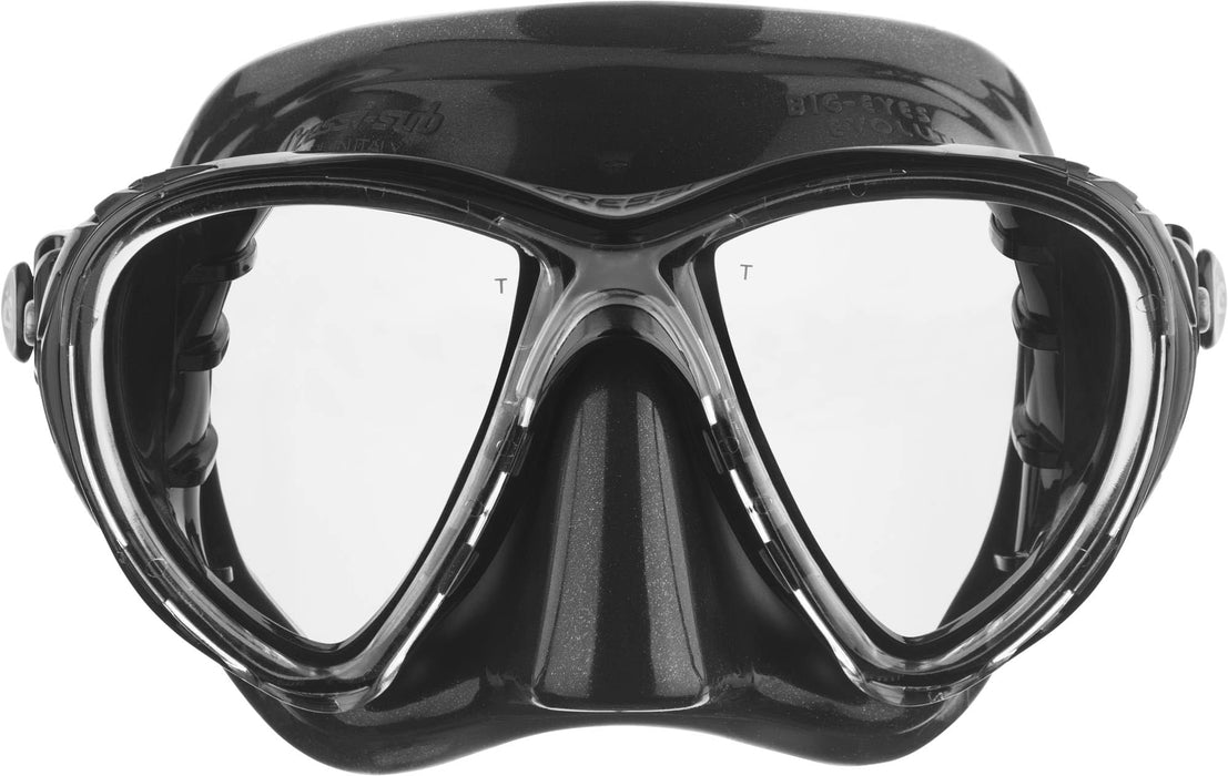 Cressi DS336950 Scuba Diving Big Eyes Evolution Mask Black/HD Mirrored Lenses, Black/Black, One Size