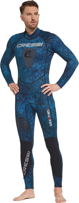 Cressi unisex adult One-Piece 1 piece Spearfishing Wetsuits, One Camo Blue, X-Large US