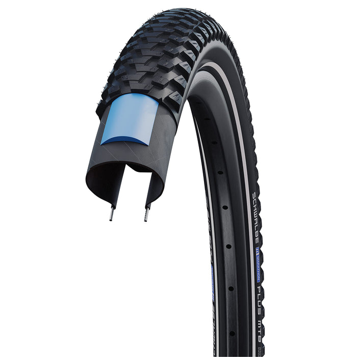 SCHWALBE Marathon Plus HS 468 SmartGuard MTB Bicycle Tire - Wire Bead (Black-Reflex - 26 x 2.10)