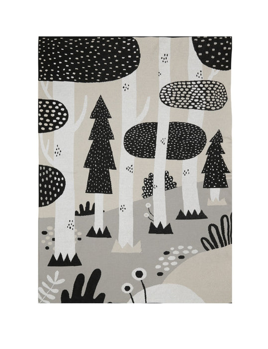 Södahl Bedspread 100 x 150 cm Magic forest black 724419