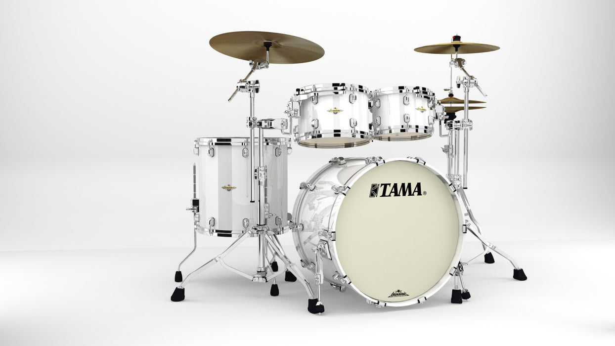 TAMA Starclassic Maple Lacquer Shell Kit 4 pcs - Piano White/Chrome HW