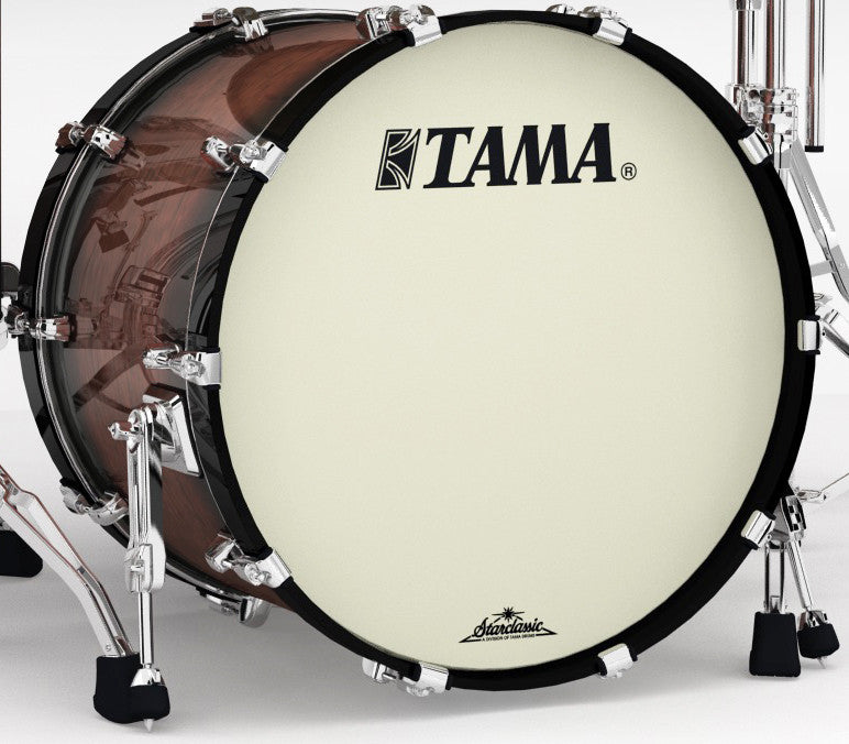 TAMA Starclassic Maple Exotic Bass Drum 22" x 16" - Tobacco Sunburst Movingui/Chrome HW/without Tom Holder