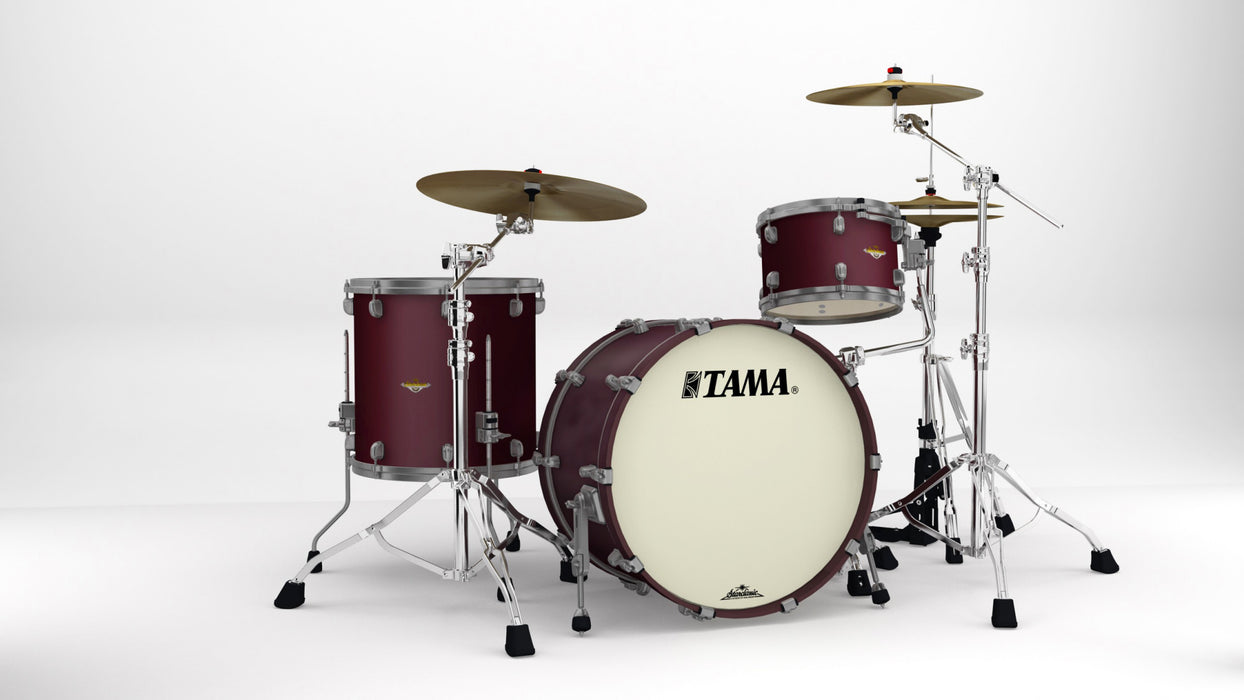 TAMA Starclassic Maple Lacquer Shell Kit 3 pcs - Flat Burgundy Metallic/Smoked Black Nickel HW