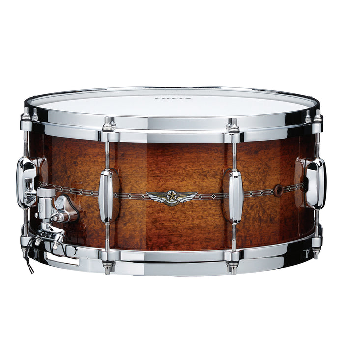 TAMA STAR Bubinga Snare Drum 14" x 5,5" - Sunset Australian Acaia Burst/Chrome HW - Outside Inlay