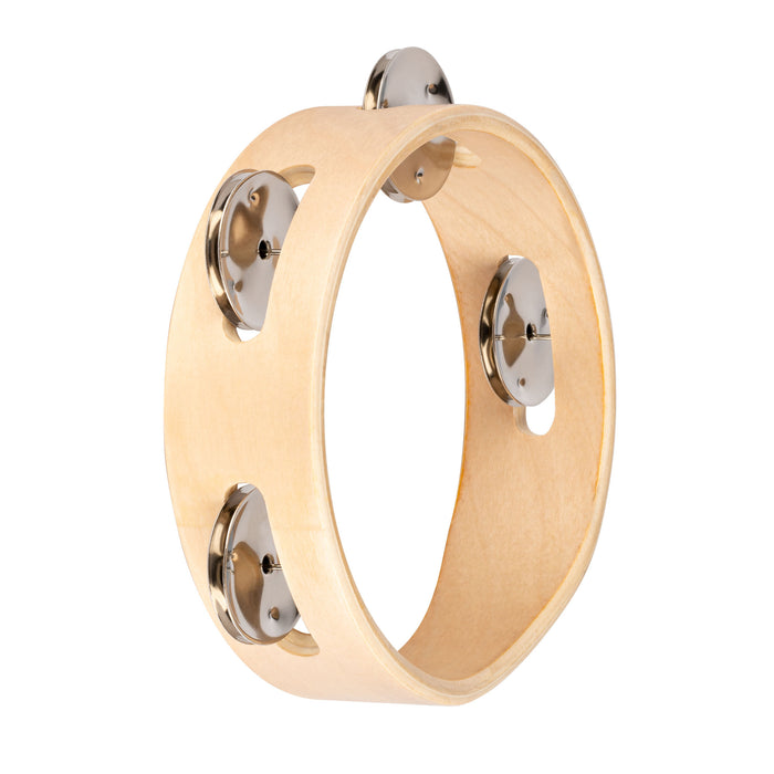 NINO Percussion Single Row Wood Tambourine - 6” Natural