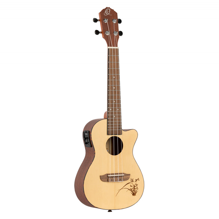 ORTEGA Bonfire Series Preamp Concert Ukulele 4 String - Spruce/Sapele Natural