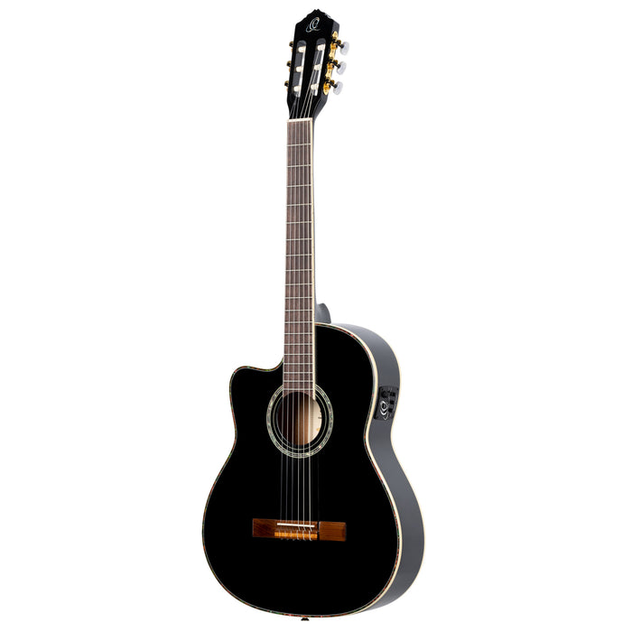 ORTEGA Family Series Pro 4/4 Classical Guitar 6 String Lefty - Solid Spruce / Mahogany Black + Bag