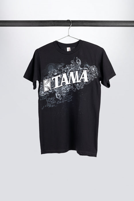 Tama t-shirt in black with Flourish Tee print