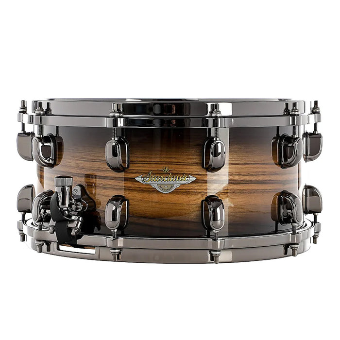 TAMA Starclassic Maple Exotic Snare Drum 14" x 6,5" - Natural Pacific Walnut Burst/Black Nickel HW