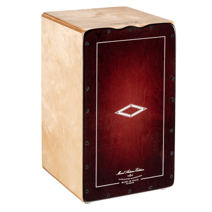 MEINL Percussion Artisan Edition Series String Cajon Soleá Line - Dark Red Burst