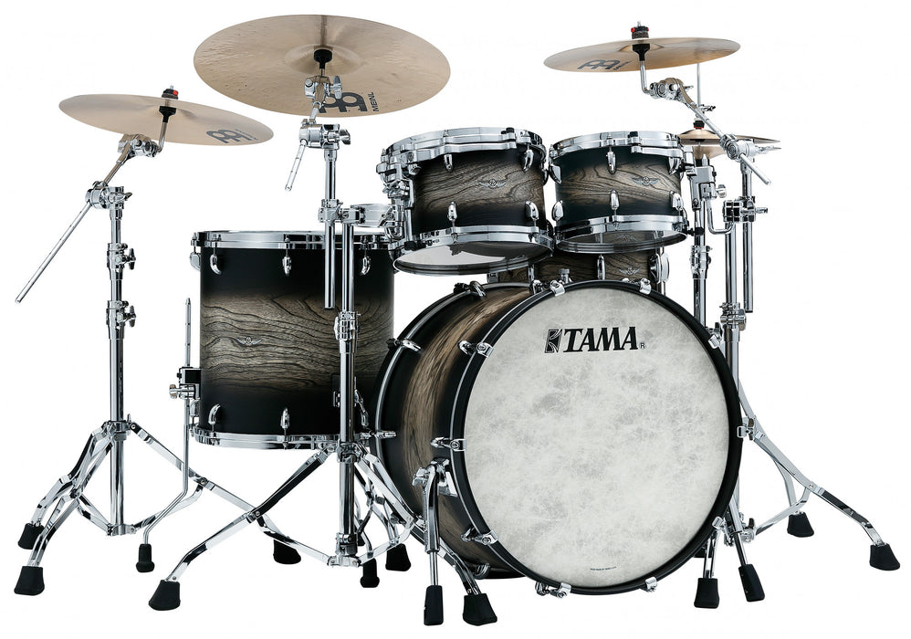 TAMA STAR Walnut Shell Kit 4pcs - Satin Black Japanese Sen Burst/Chrome HW