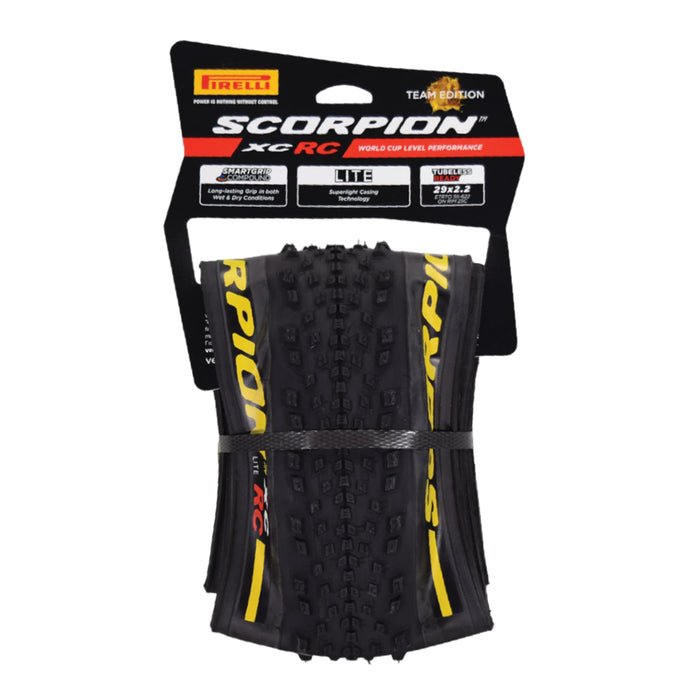 Pirelli Scorpion XC RC Yellow Label (29 x 2.2) Peak Performance for Demanding XC Racing SmartGRIP Compound ProWALL Technology Versatile Tread Design (1 Tire)