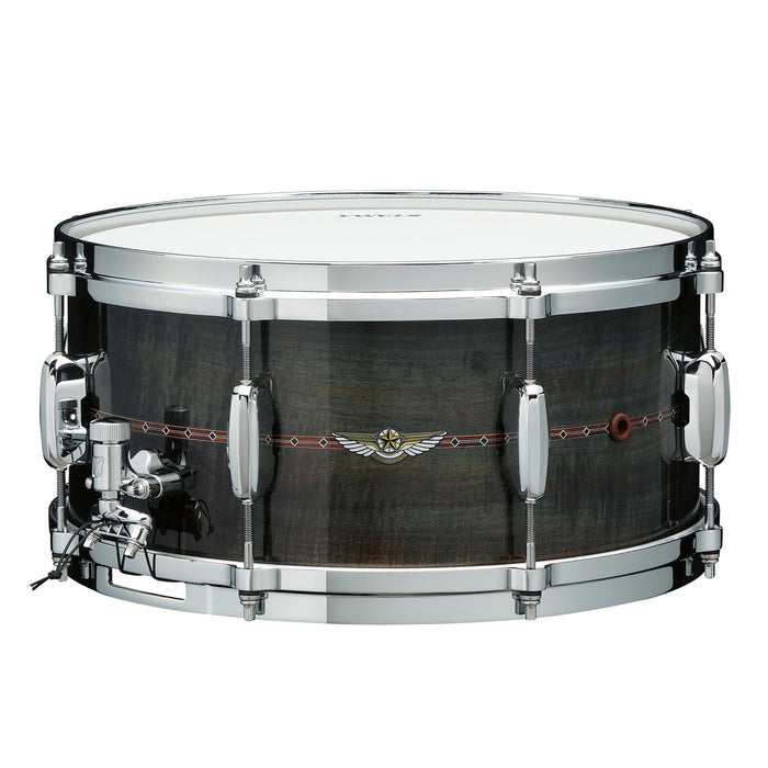 TAMA STAR Bubinga Snare Drum 14" x 6,5" - Pewter Blue Australian Acacia/Chrome HW - Outside Inlay