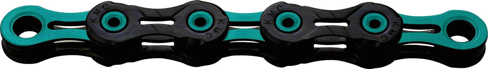KMC Unisex's DLC 11 Chain, Black/Celeste, 1/2” x 11/128”