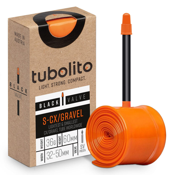 Tubolito S-Tubo CX/Gravel-All TPU Inner Tube 700C x 30-47mm, 32-50mm, 60mm Presta Valve | Lightest Bike Tubes Worldwide | Specifically Designed (700c x 32-50mm, 60 mm Black Presta)