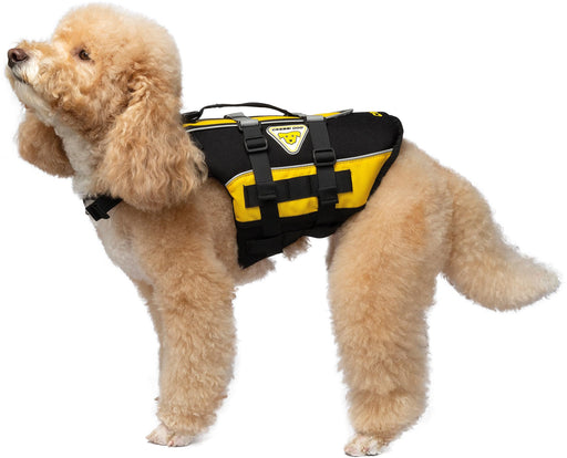 Cressi DLJ Dog Life Jacket Dog Life Jackets, Black/Yellow, L