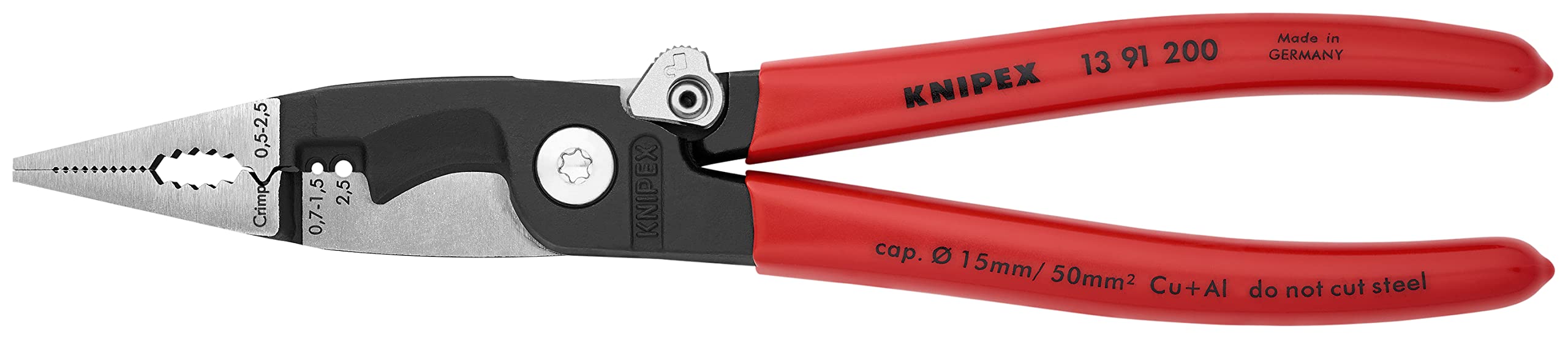 Knipex  13 91 200 Pliers For Electrical Installation with Opening Spring