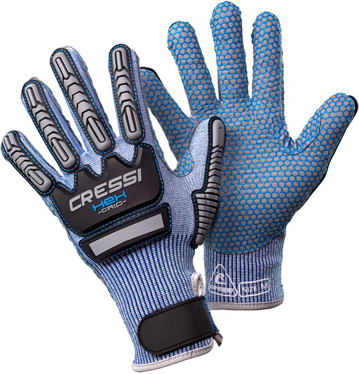 Cressi HEX Grip Gloves, Blue, S