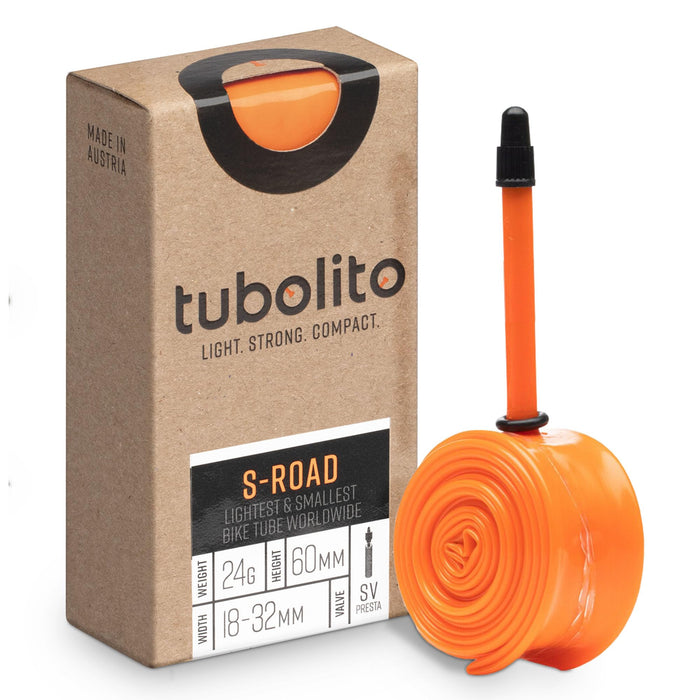 Tubolito S-Tubo Road TPU Inner Tube 700C x 18-28 mm, 42mm/60mm/80mm Presta Valve | Smallest & Lightest Road Bike Inner Tube | Designed for Disc Brake Systems (700 x 18-32mm, 60mm Presta Valve)