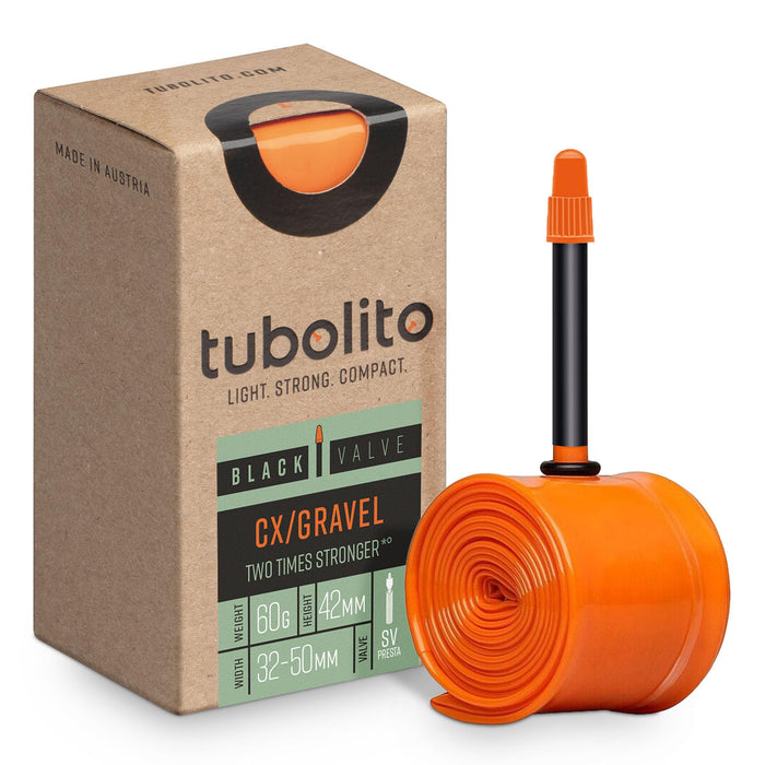 Tubolito CX/Gravel 700C x 32-50mm, 42mm / 60mm Presta Valve | Light, Strong & Compact | Rim & Disc Brake Compatibility (700 x 32-50mm, 42mm Presta Black Valve)