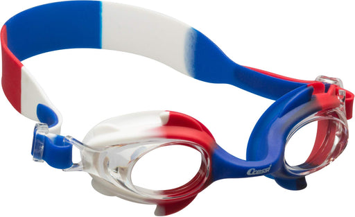 Cressi Seahorse Anti-Fog Safety Goggles, Blue/White/Red, Adjustable, UV Protection